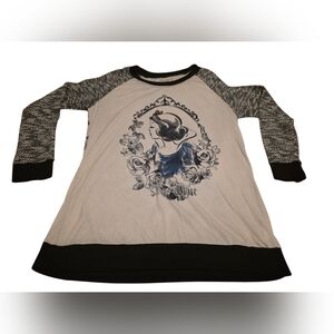 Disney Boutique Snow White Watercolor Mirror Knit Sleeves Pullover Top Size XL